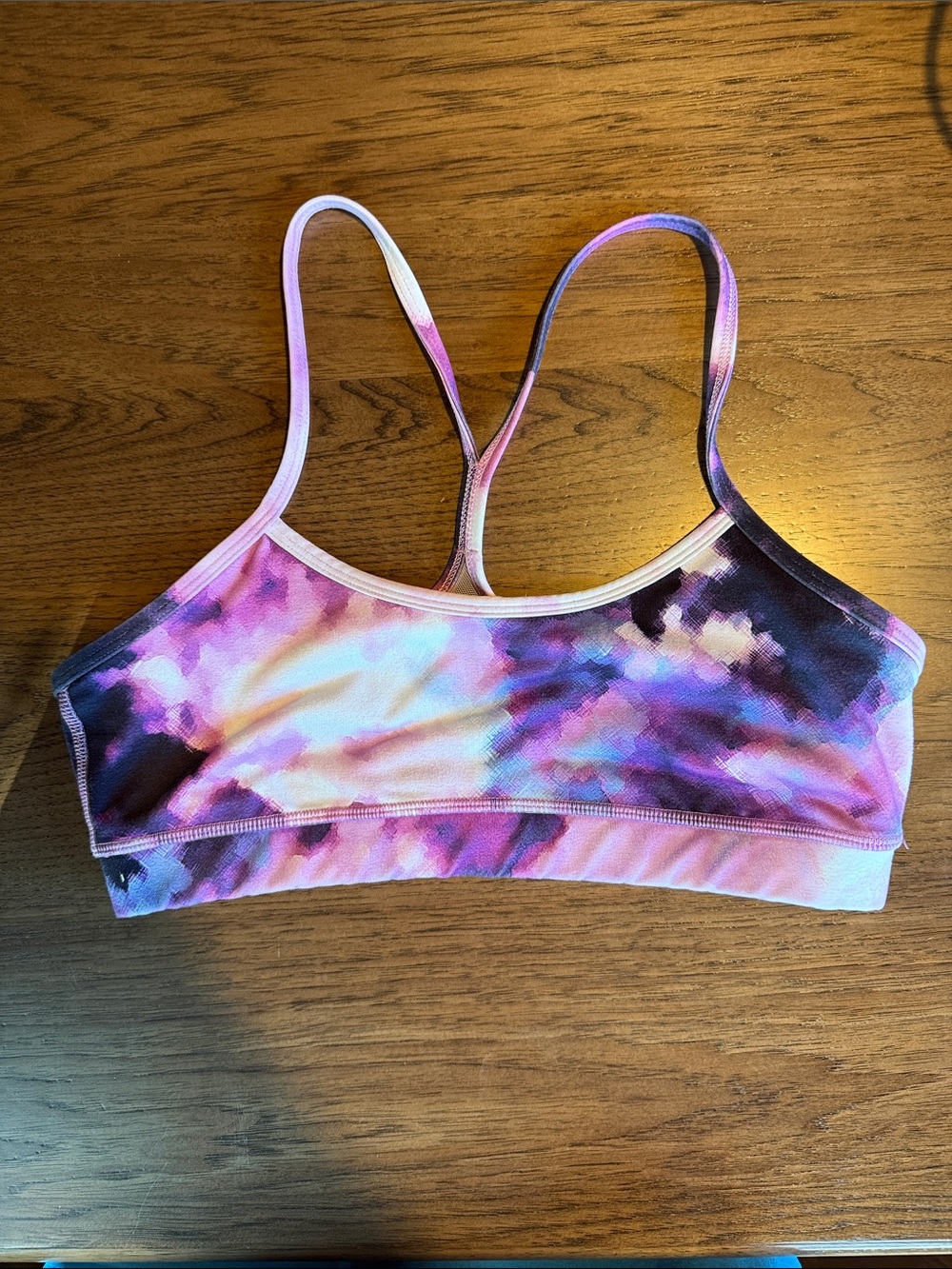 lululemon athletica Power Y Sports Bra Pink & Purple Tie-Dye Size 8